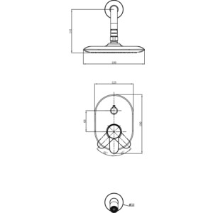 Душевая система D&K Rhein-Marx с изливом, хром (DA1395801)