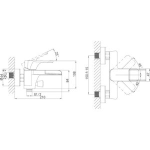 Смеситель для ванны D&K Berlin-Technische черный/хром (DA1433515)