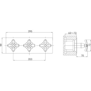 Смеситель для ванны D&K Hessen-Lorsch встраиваемый, хром (DA1414801)