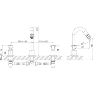 Смеситель для раковины D&K Hessen-Grimm хром (DA1384101)