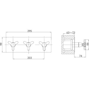 Смеситель для ванны D&K Hessen-Goethe встраиваемый, хром (DA1384841)