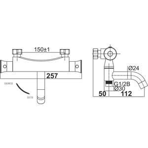 Термостат для ванны D&K Bayern-Potsdam хром (DA2113201)