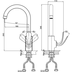 Смеситель для кухни D&K Venice-Gondola хром (DA1022441)