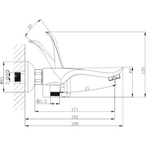 Смеситель для ванны D&K Venice-Baciano хром (DA1033241)