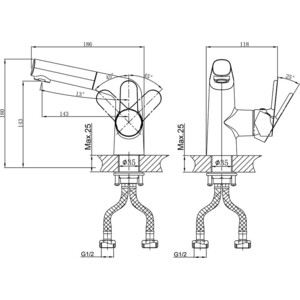 Смеситель для раковины D&K Rhein-Marx с выдвижной лейкой, хром (DA1392141)