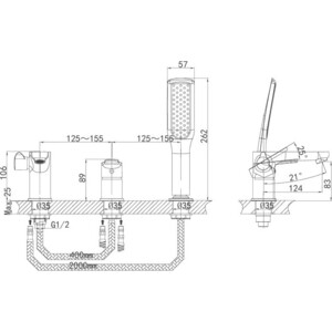 Смеситель на борт ванны D&K Rhein-Marx хром (DA1394941)