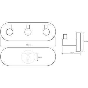 Планка Bemeta Omega с 3 крючками (104405232)
