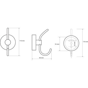 Вешалка с крючком Bemeta Omega (104105242)