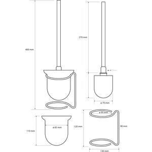Ершик для унитаза Bemeta Omega напольный, щетка черная (104113107)