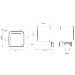 Держатель зубных щеток Bemeta Solo (139110012)