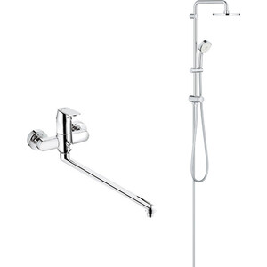 Смеситель для ванны Grohe Eurosmart Cosmopolitan с душевым гарнитуром, хром (32847000, 27394002)