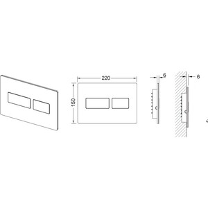 Панель смыва TECE Solid с двойной системой смыва (9240433)
