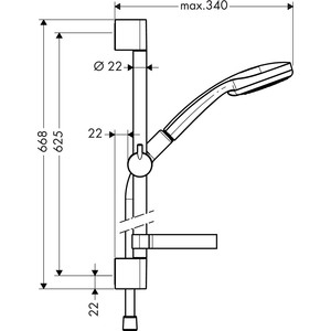 Душевой гарнитур Hansgrohe Croma 100 Vario 65 с мыльницей, 4 режима (27772000)