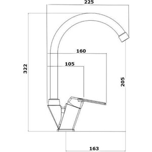 Смеситель для кухни Orange OneLife полимерный черный (P02-000b)