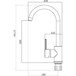 Смеситель для кухни Orange OneLife полимерный черный (P04-001b)