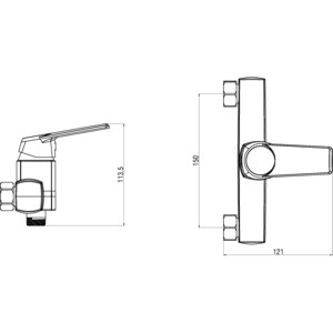 Смеситель для душа Orange OneLife полимерный, хром (P02-200cr)