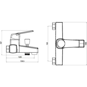 Смеситель для ванны Orange OneLife полимерный, хром (P02-100cr)