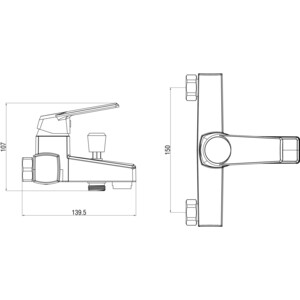 Смеситель для ванны Orange OneLife полимерный, черный (P02-100b)