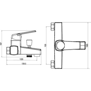 Смеситель для ванны Orange OneLife полимерный белый (P02-100w)