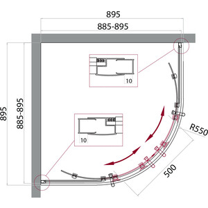Душевой уголок BelBagno Uno 195-R-2 90х90 прозрачный, хром (UNO-195-R-2-90-C-Cr)