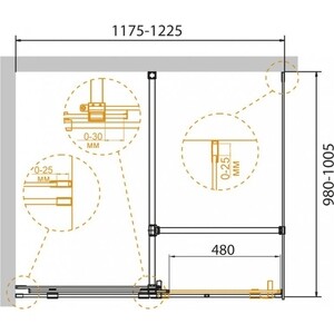 Душевой уголок Cezares Stream AH-1 120x100 прозрачный, хром (STREAM-AH-1-120/100-C-Cr)