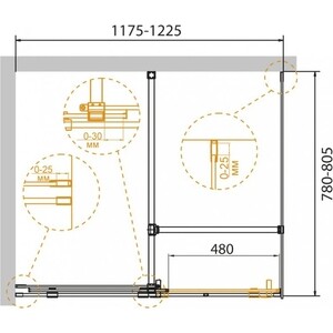 Душевой уголок Cezares Stream AH-1 120x80 прозрачный, хром (STREAM-AH-1-120/80-C-Cr)