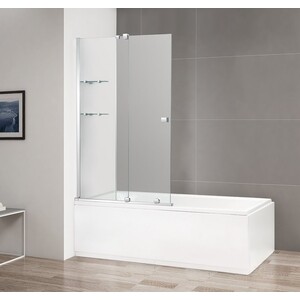 Шторка для ванны Cezares Stream VFS-11 90х150 прозрачная, хром (STREAM-VFS-11-90/150-C-Cr)