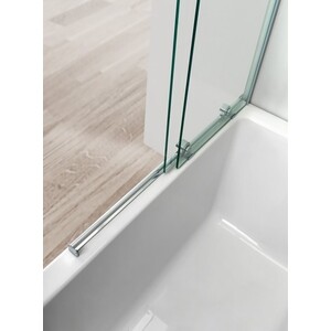 Шторка для ванны Cezares Stream VFS-11 90х150 прозрачная, хром (STREAM-VFS-11-90/150-C-Cr)