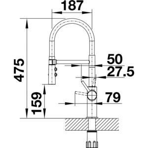 Смеситель для кухни Blanco Catris-S матовый черный (525793)