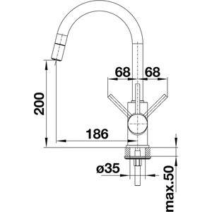 Смеситель для кухни Blanco Mida-S Silgranit черный (526146)