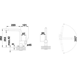 Смеситель для кухни Blanco Linus Silgranit черный (526149)