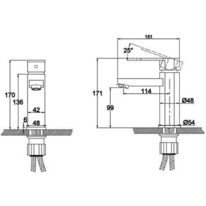 Смеситель для раковины Kaiser Sonat черный матовый (34011-2)