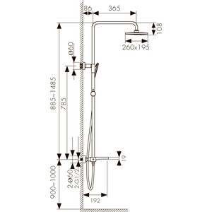 Душевая система Kaiser Star Black с термостатом (02182-2)