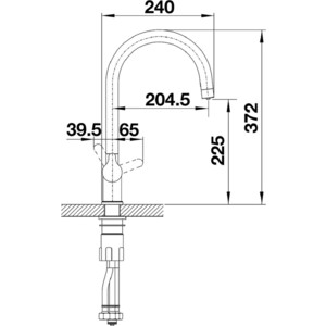 Смеситель для кухни Blanco Trima под фильтр, антрацит (526264)