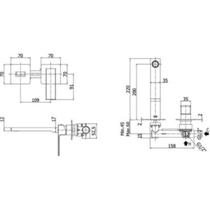 Смеситель для раковины Paffoni Elle черный матовый (8020913554041)