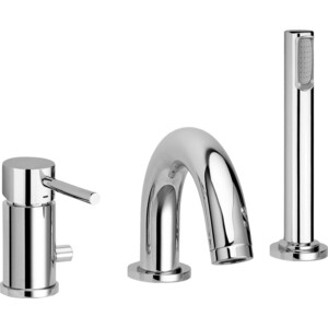 Смеситель на борт ванны Paffoni Light с душем, хром (8020913499649)