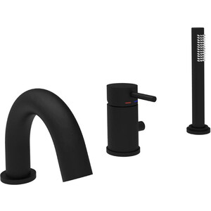 Смеситель на борт ванны Paffoni Light с душем, черный матовый (8020913535941)