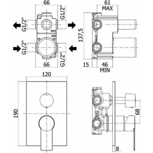 Смеситель для ванны Paffoni Tango хром (8020913530151)