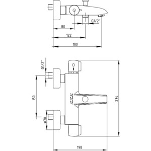 Термостат для ванны E.C.A. Thermostatic хром (102102340EX)