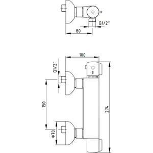 Термостат для душа E.C.A. Thermostatic хром (102102341EX)