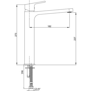 Смеситель для раковины E.C.A. Tiera высокий черный (103588002EX)