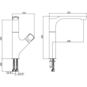 Смеситель для кухни E.C.A. Myra высокий белый (104118063EX)