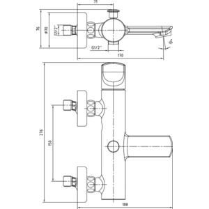 Смеситель для ванны E.C.A. Myra черный (104502470EX)