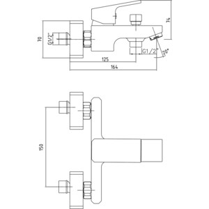 Смеситель для ванны E.C.A. Tiera белый (104802469EX)