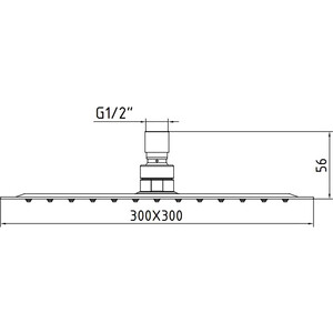 Верхний душ E.C.A. Slim хром (102145013EX)