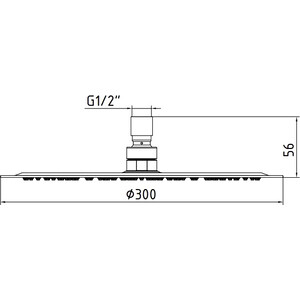 Верхний душ E.C.A. Slim хром (102145014EX)