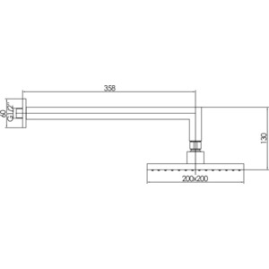 Верхний душ с кронштейном E.C.A. Tiera хром (102145031EX)