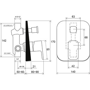 Смеситель для ванны Ravak 10° Free TD F 061.00 встраиваемый (X070134)