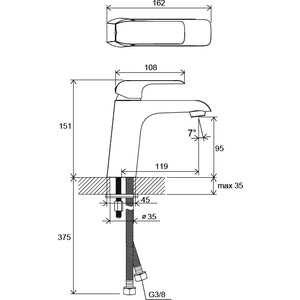 Смеситель для раковины Ravak FlatFL 014.00 (X070118)