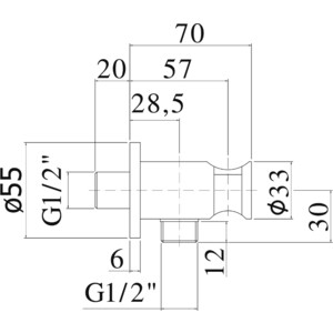 Подключение для шланга Paffoni с держателем, хром (8020913487554)